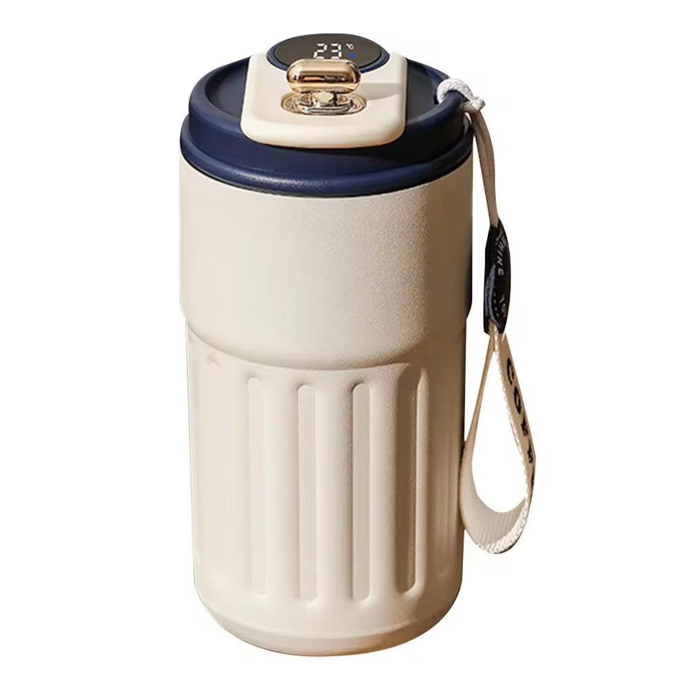 LED Temperature Display Thermos! (cream)